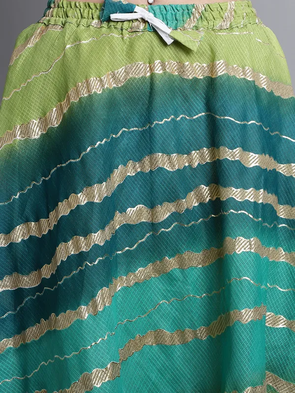 Green_Cotton_Kota_Doriya_Printed_Casual_Skirt_For_Women