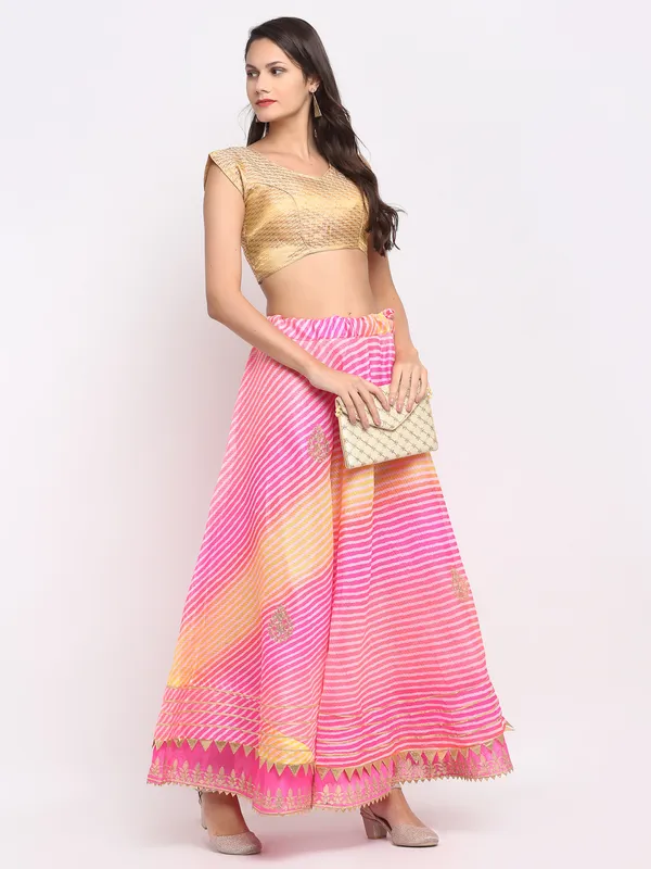 Pink_Cotton_Doriya_Gota_Patti_Work_Long_Skirt_For_Women