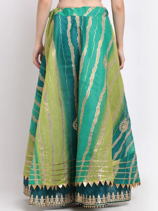 Green_Cotton_Kota_Doriya_Gota_Patti_Work_Skirt_For_Women