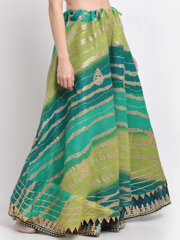 Green_Cotton_Kota_Doriya_Gota_Patti_Work_Skirt_For_Women