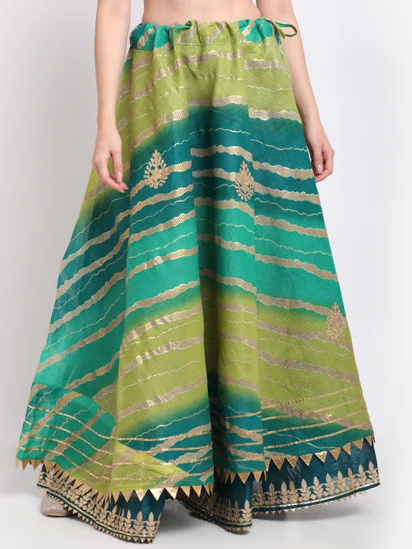 Green_Cotton_Kota_Doriya_Gota_Patti_Work_Skirt_For_Women