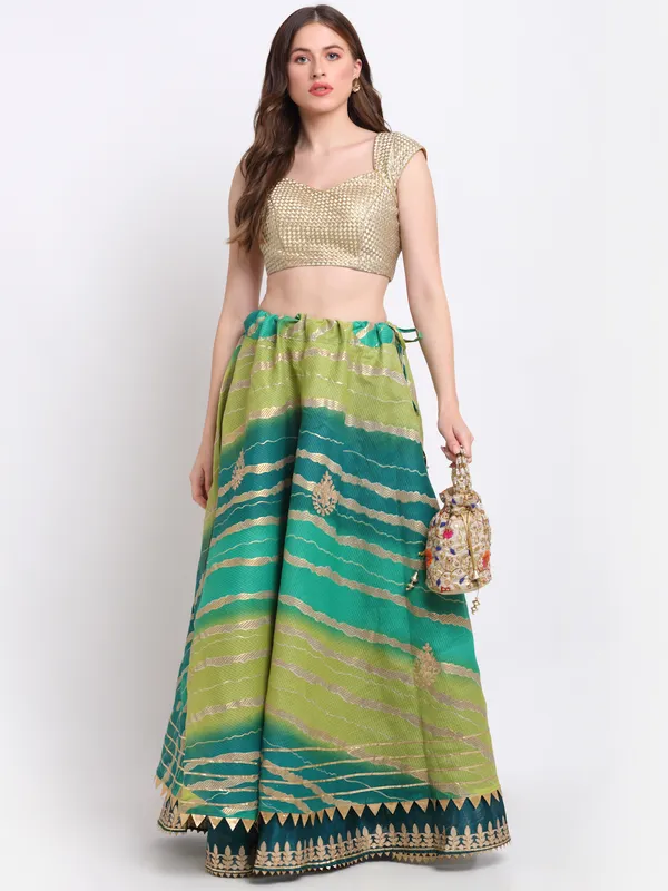Green_Cotton_Kota_Doriya_Gota_Patti_Work_Skirt_For_Women