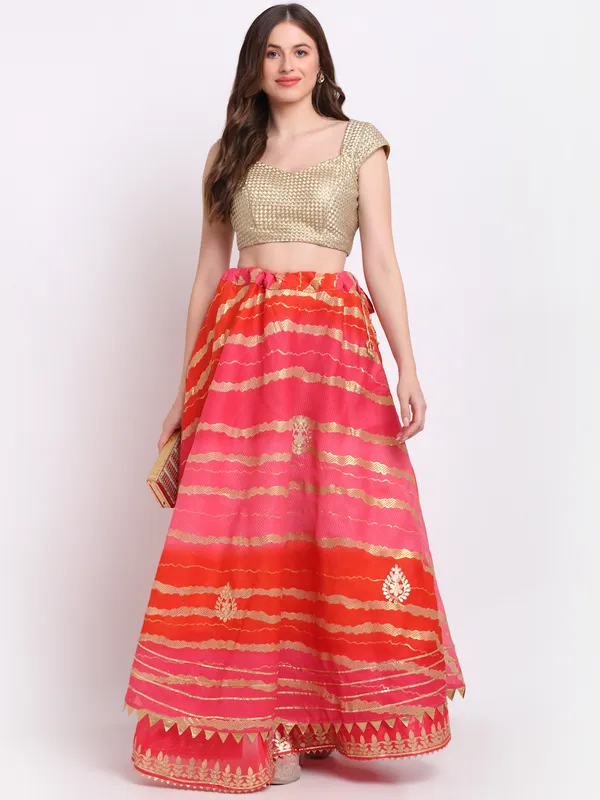 Pink_Cotton_Kota_Doriya_Gota_Patti_Work_Skirt_For_Women