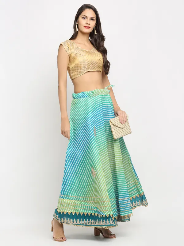 Turquoise_Cotton_Doriya_Gota_Patti_Work_Long_Skirt_For_Women