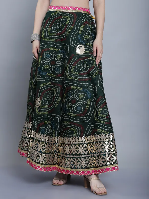 Green_Cotton_Kota_Doriya_Printed_Gota_Patti_Work_Skirt_For_Women