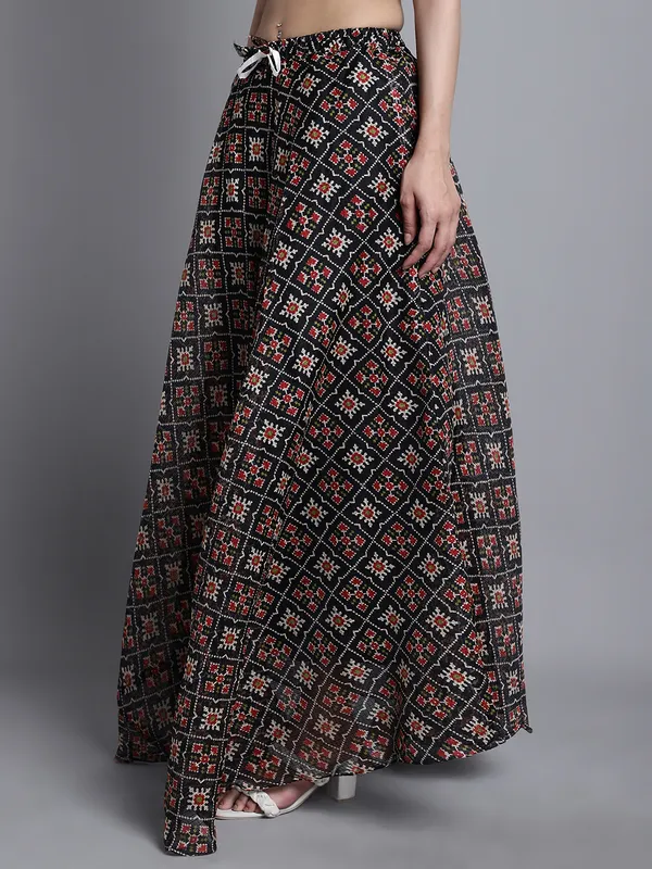 Black_Cotton_Kota_Doriya_Printed_Casual_Skirt_For_Women