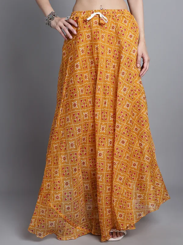 Mustard_Cotton_Kota_Doriya_Printed_Casual_Skirt_For_Women