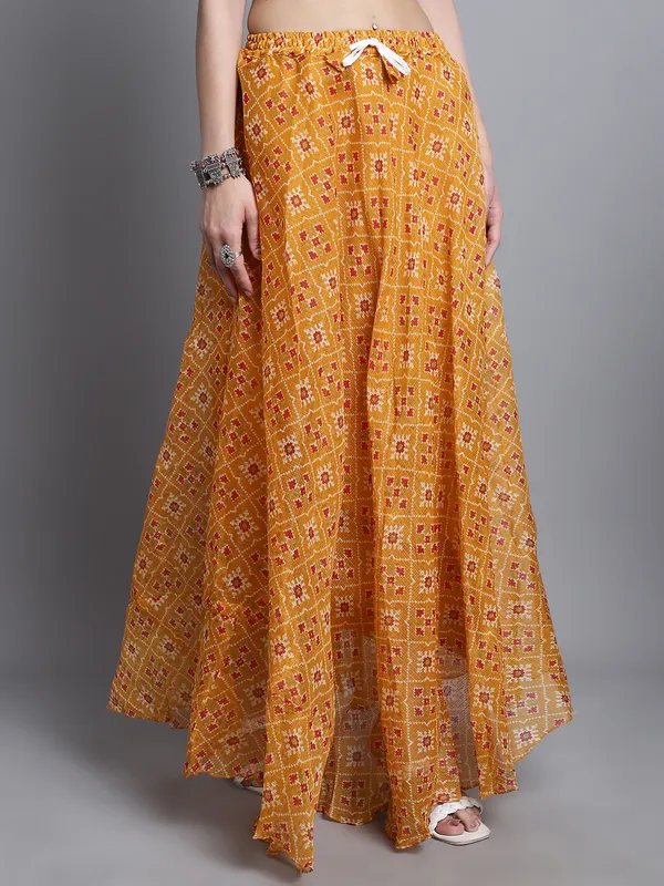 Mustard_Cotton_Kota_Doriya_Printed_Casual_Skirt_For_Women