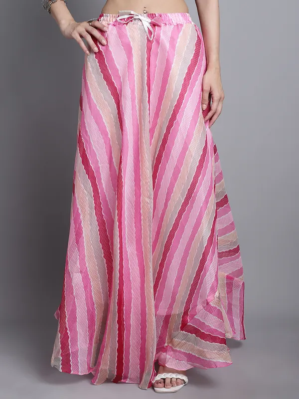 Pink_Cotton_Kota_Doriya_Printed_Casual_Skirt_For_Women