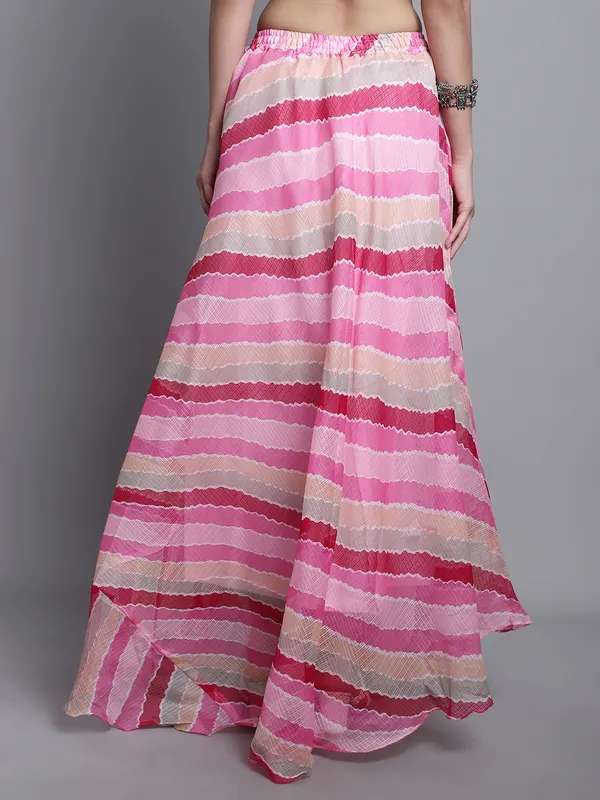 Pink_Cotton_Kota_Doriya_Printed_Casual_Skirt_For_Women