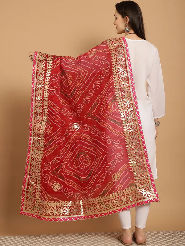 Red_Cotton_Kota_Doriya_Gota_Patti_Work_Dupatta