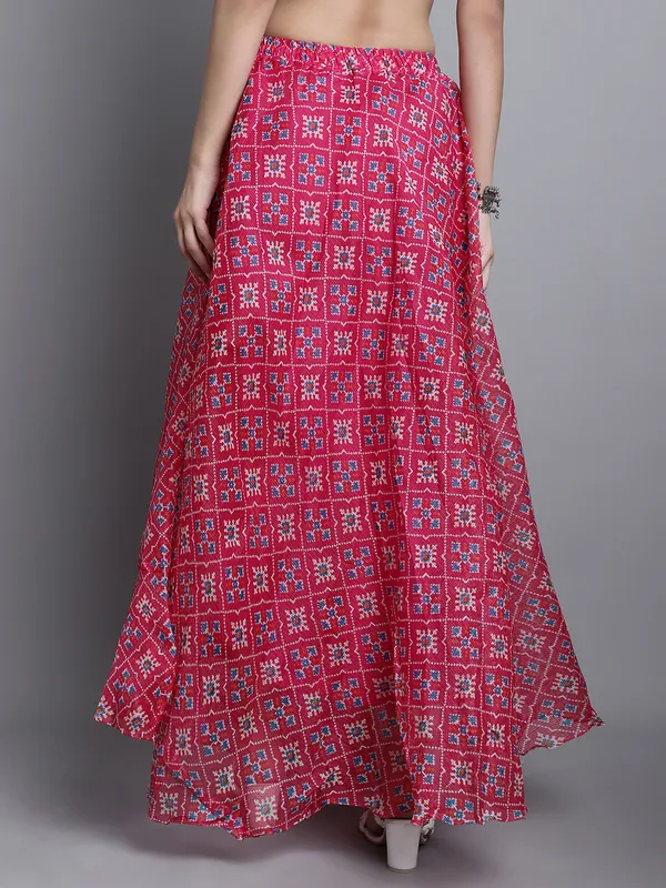 Magenta_Cotton_Kota_Doriya_Printed_Casual_Skirt_For_Women