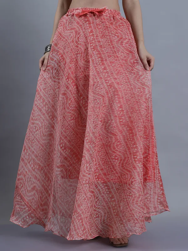 Peach_Cotton_Kota_Doriya_Printed_Casual_Skirt_For_Women