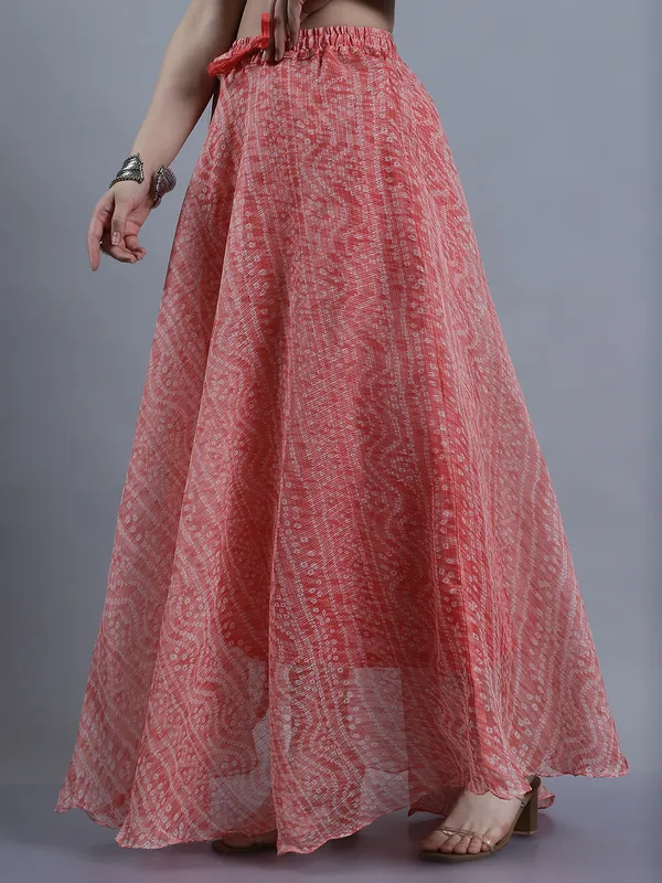 Peach_Cotton_Kota_Doriya_Printed_Casual_Skirt_For_Women