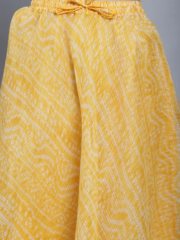 Yellow_Cotton_Kota_Doriya_Printed_Casual_Skirt_For_Women
