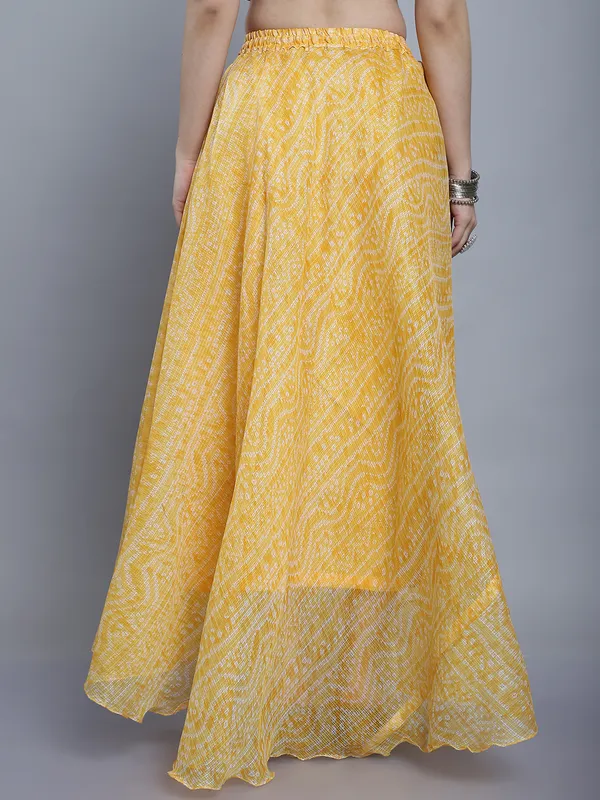 Yellow_Cotton_Kota_Doriya_Printed_Casual_Skirt_For_Women