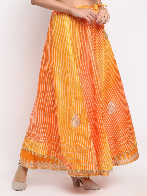 Yellow_Cotton_Doriya_Gota_Patti_Work_Long_Skirt_For_Women