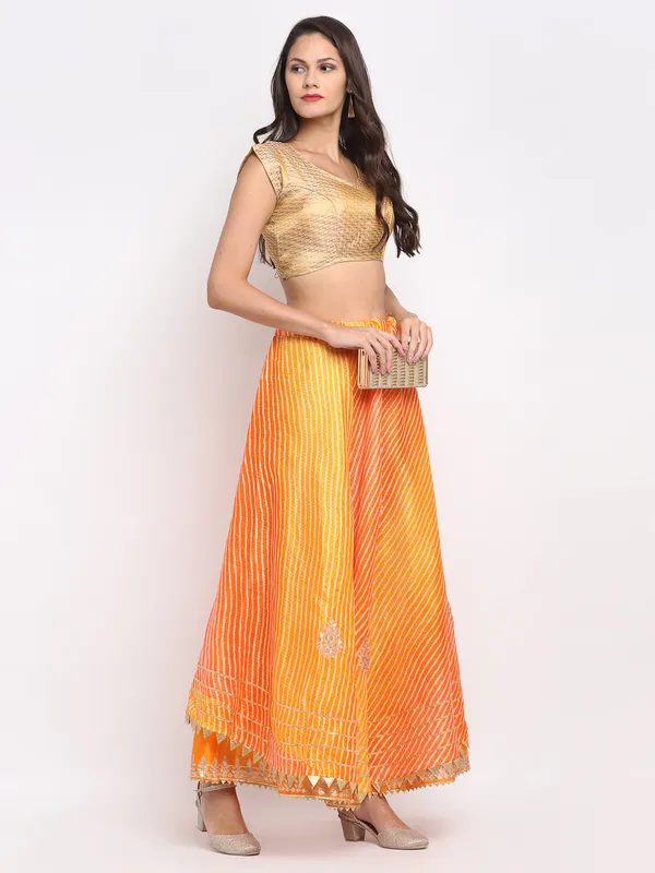 Yellow_Cotton_Doriya_Gota_Patti_Work_Long_Skirt_For_Women
