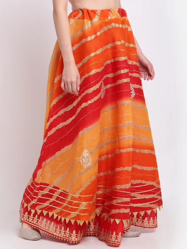 Orange_Cotton_Kota_Doriya_Gota_Patti_Work_Skirt_For_Women