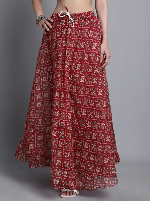 Maroon_Cotton_Kota_Doriya_Printed_Casual_Skirt_For_Women