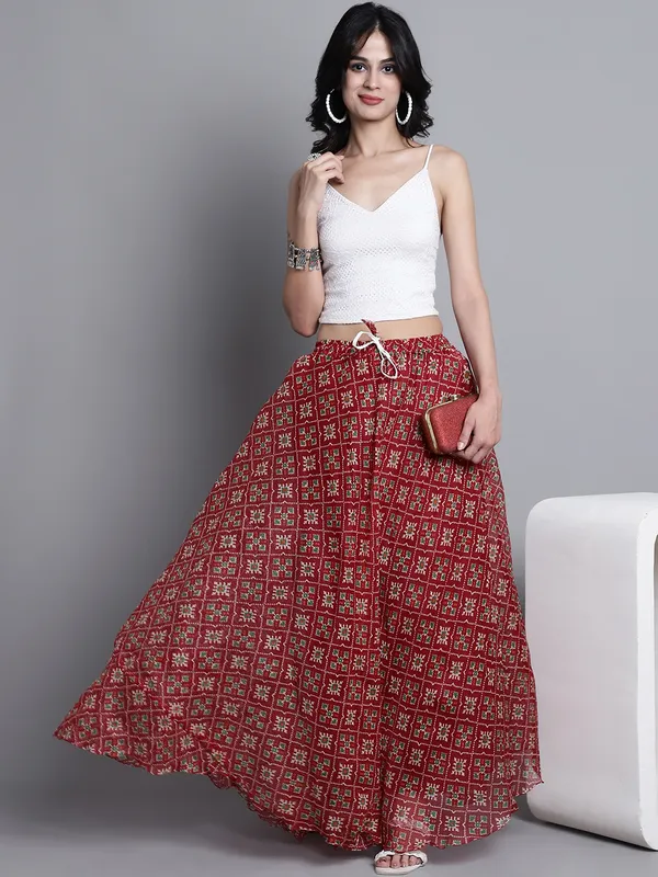 Maroon_Cotton_Kota_Doriya_Printed_Casual_Skirt_For_Women