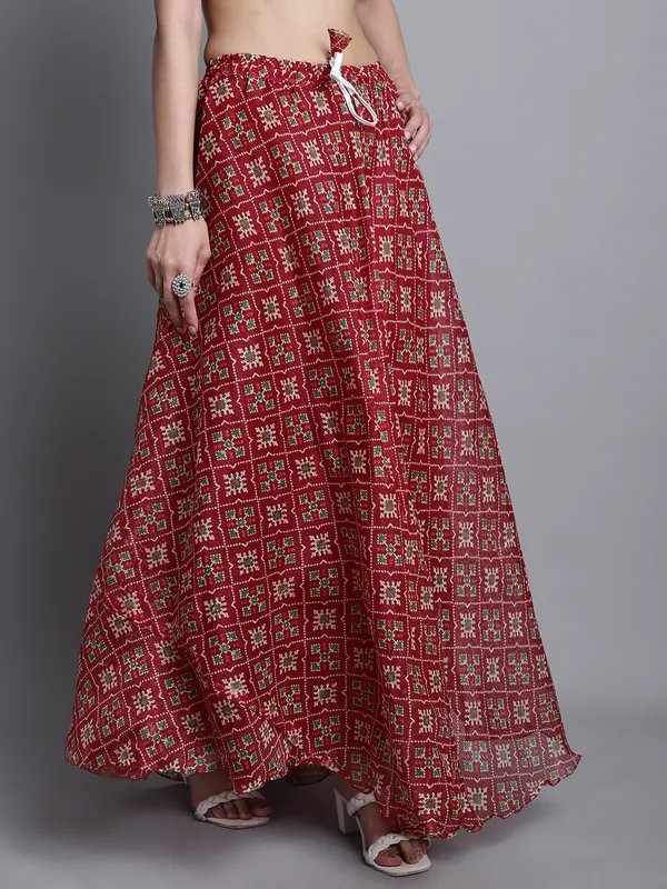 Maroon_Cotton_Kota_Doriya_Printed_Casual_Skirt_For_Women