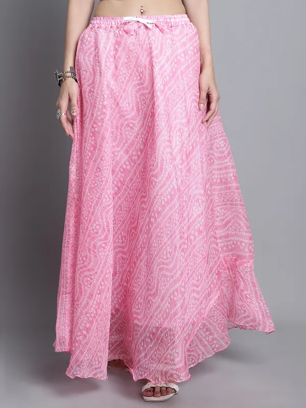 Pink_Cotton_Kota_Doriya_Printed_Casual_Skirt_For_Women