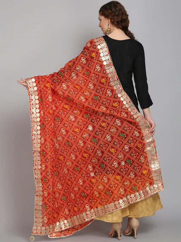 Red_Cotton_Kota_Doriya_Patola_Print_Gota_Patti_Work_Dupatta