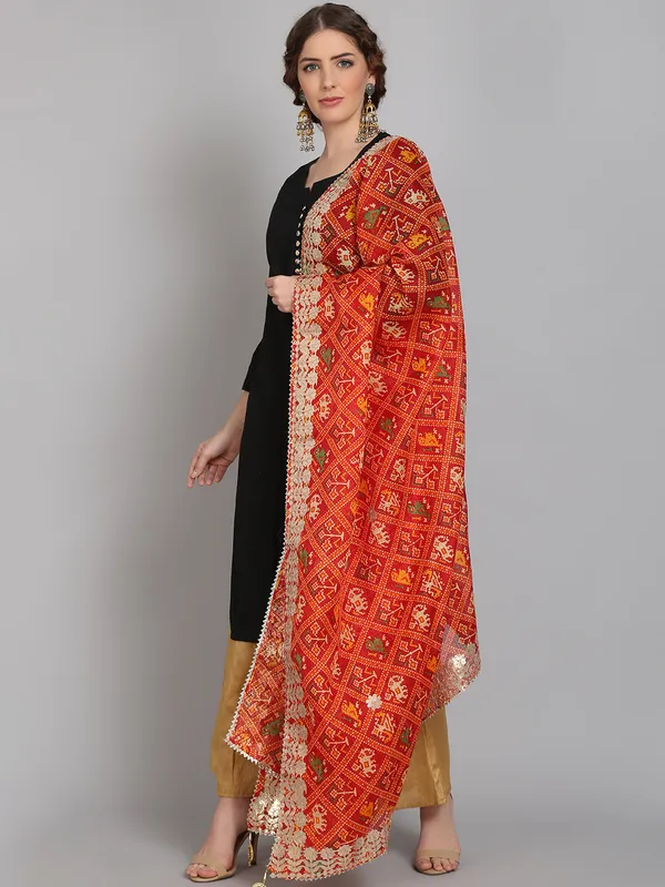 Red_Cotton_Kota_Doriya_Patola_Print_Gota_Patti_Work_Dupatta