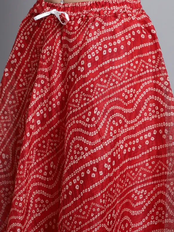 Red_Cotton_Kota_Doriya_Printed_Casual_Skirt_For_Women