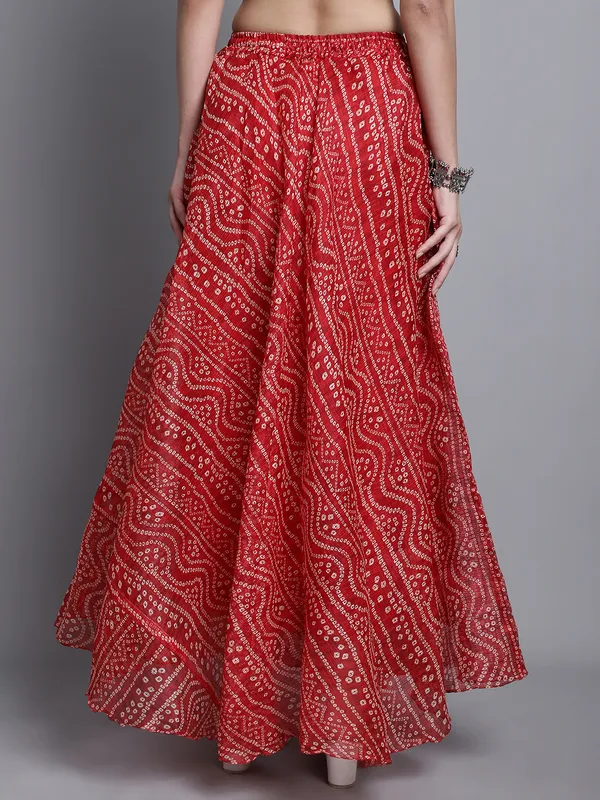 Red_Cotton_Kota_Doriya_Printed_Casual_Skirt_For_Women