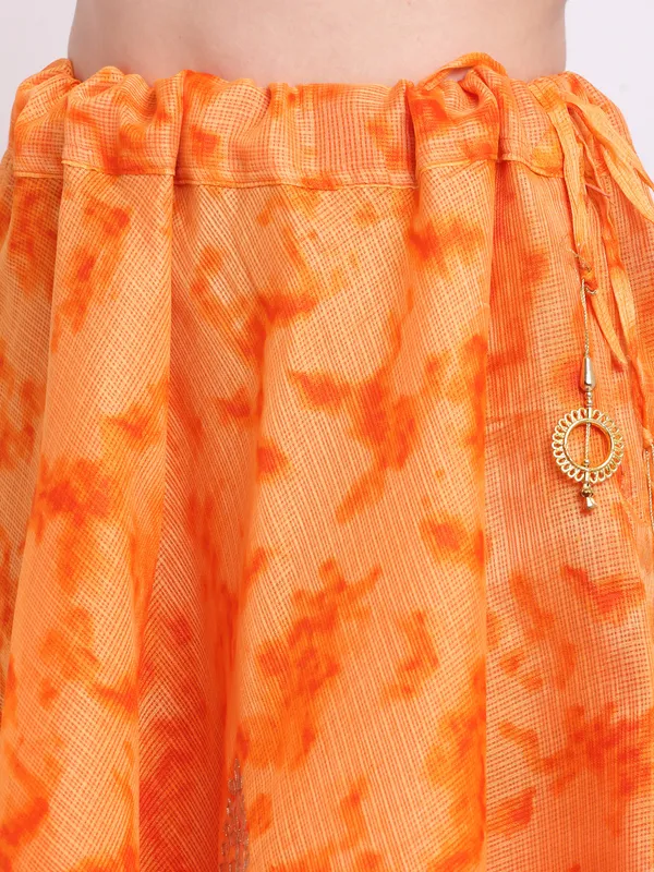 Orange_Cotton_Kota_Doriya_Gota_Patti_Work_Skirt_For_Women