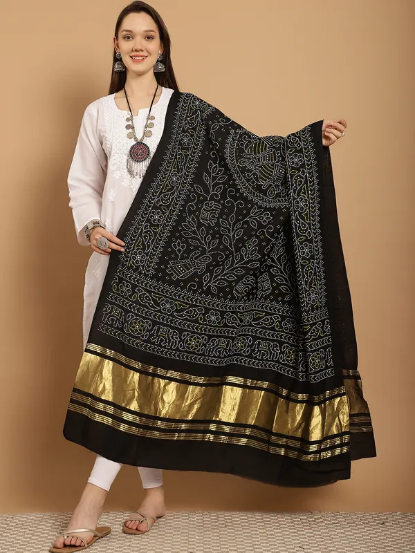 Black_Muslin_Bandhej_Ethnic_Dupatta