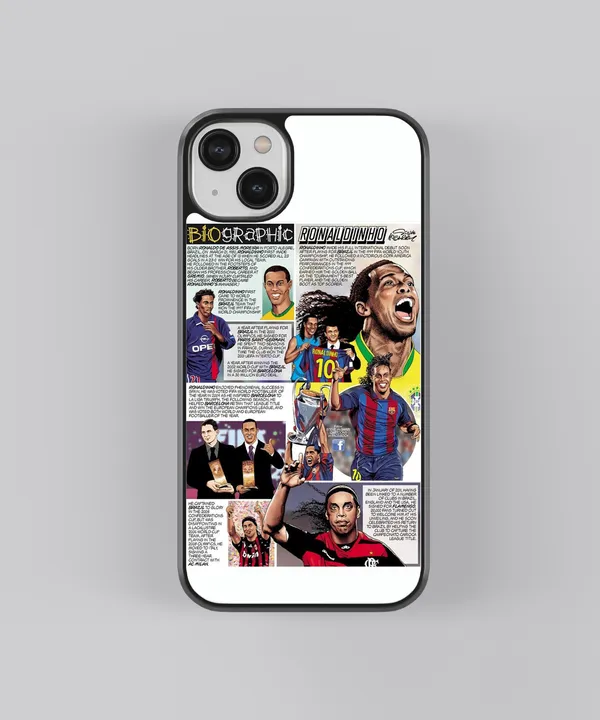 White_Biographic_Ronaldinho_Glossy_Metal_Tpu_Case
