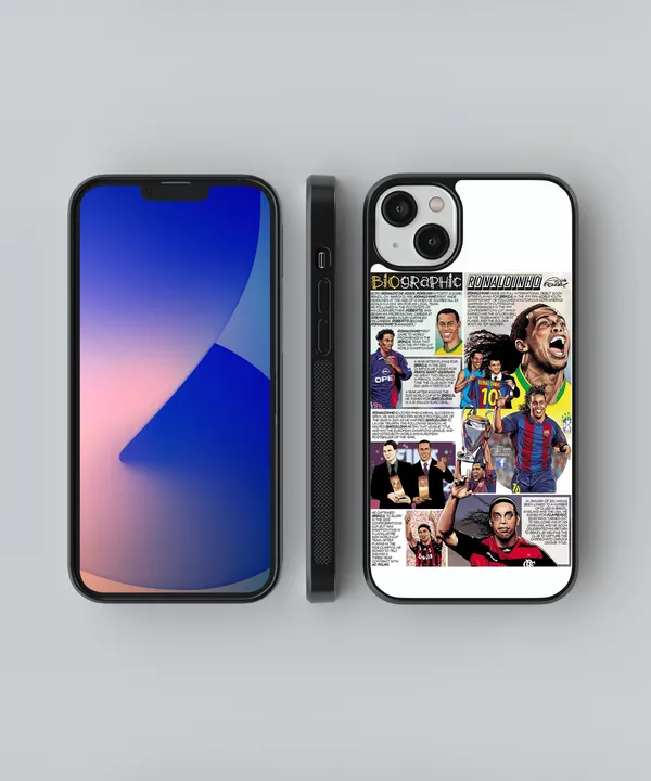 White_Biographic_Ronaldinho_Glossy_Metal_Tpu_Case