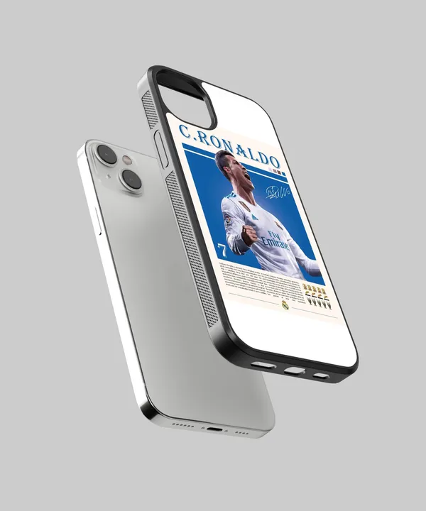 White_C.Ronaldo_#7_Glossy_Metal_Tpu_Case