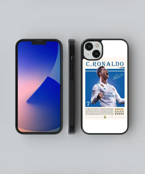 White_C.Ronaldo_#7_Glossy_Metal_Tpu_Case