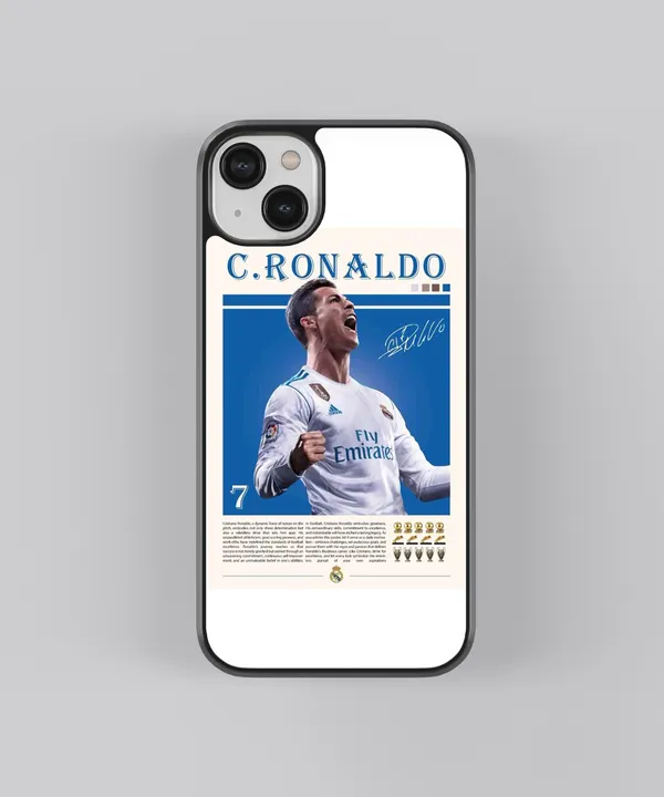 White_C.Ronaldo_#7_Glossy_Metal_Tpu_Case