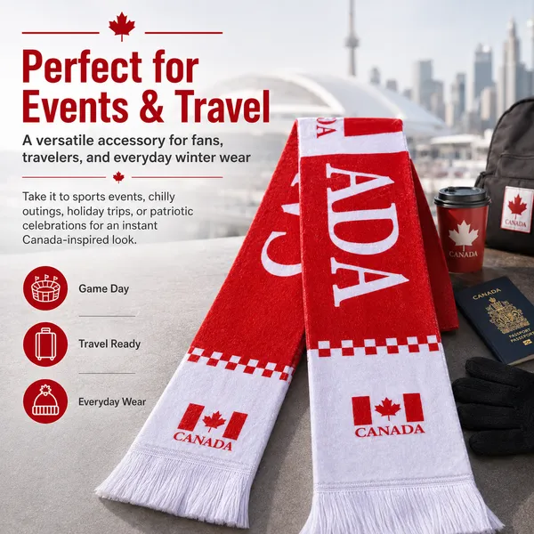 Canada_Red_&_White_Knit_Scarf_??Unisex_Winter_Accessory