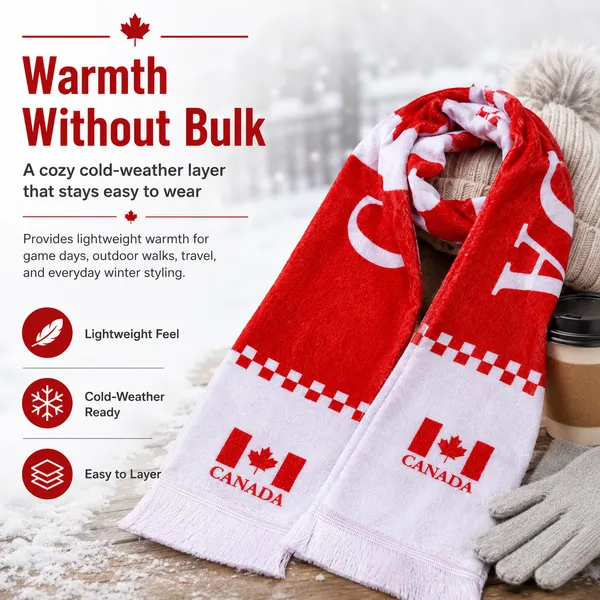 Canada_Red_&_White_Knit_Scarf_??Unisex_Winter_Accessory