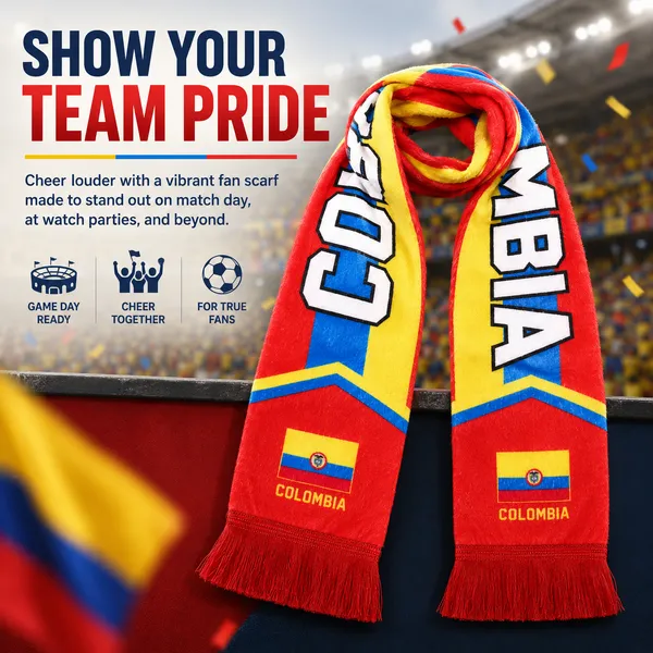 Colombia_Premium_Scarf_??Soft_Polyester_Matchday_Supporter_Scarf_with_Team_Colors