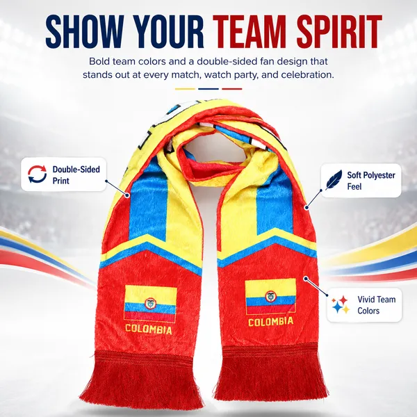 Colombia_Premium_Scarf_??Soft_Polyester_Matchday_Supporter_Scarf_with_Team_Colors