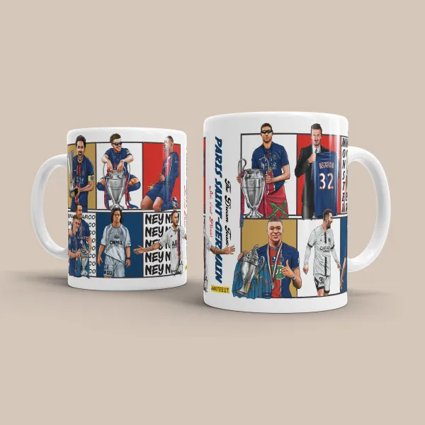 PSG_Dream_Team_3D_Doodle_Art_Mug