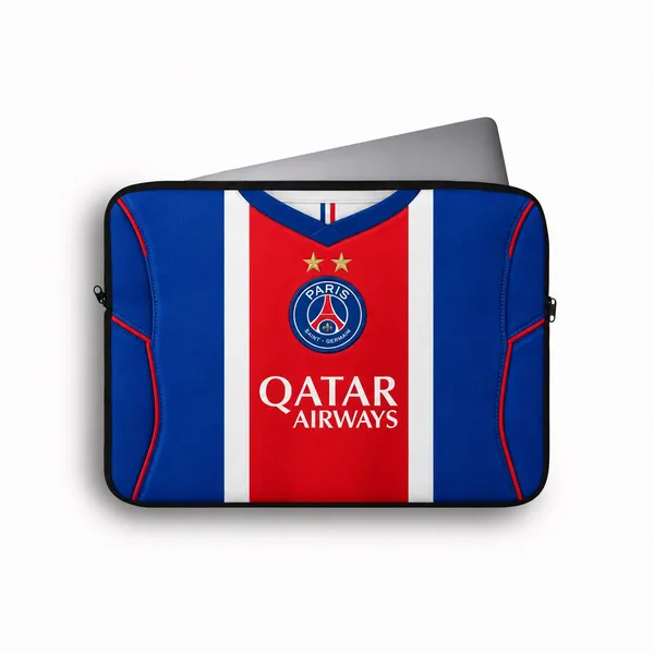 PSG_Home_Jersey_to_Sleeve™_–_Custom_Football_Jersey_Laptop_Sleeve
