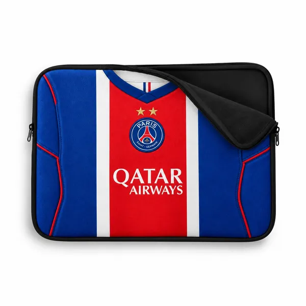 PSG_Home_Jersey_to_Sleeve™_–_Custom_Football_Jersey_Laptop_Sleeve