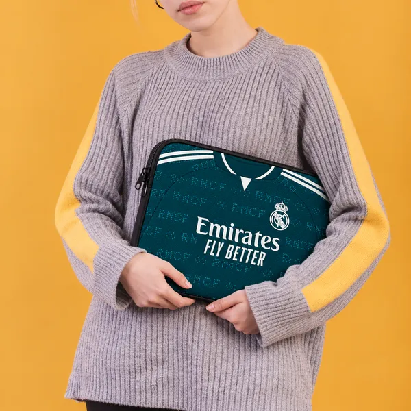 RMA_Away_Jersey_to_Sleeve™_–_Custom_Football_Jersey_Laptop_Sleeve