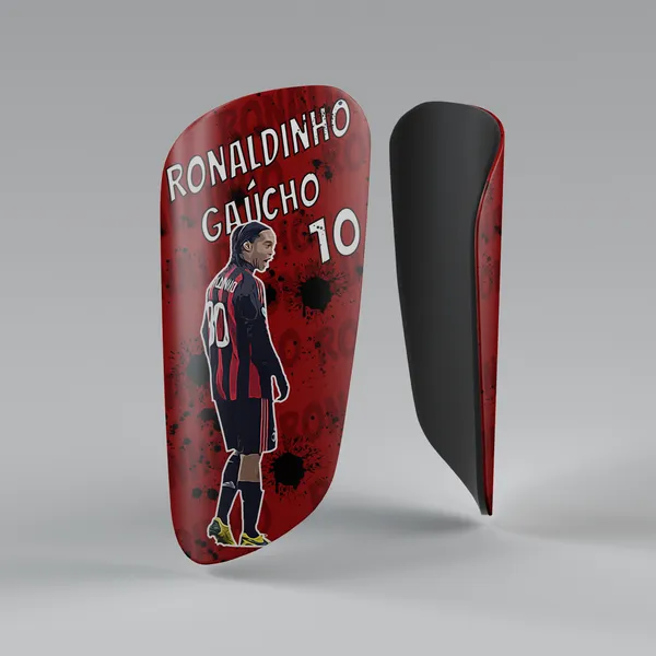 JERSEYKART Ronaldinho Graffiti Custom Shin Guards – Premium
