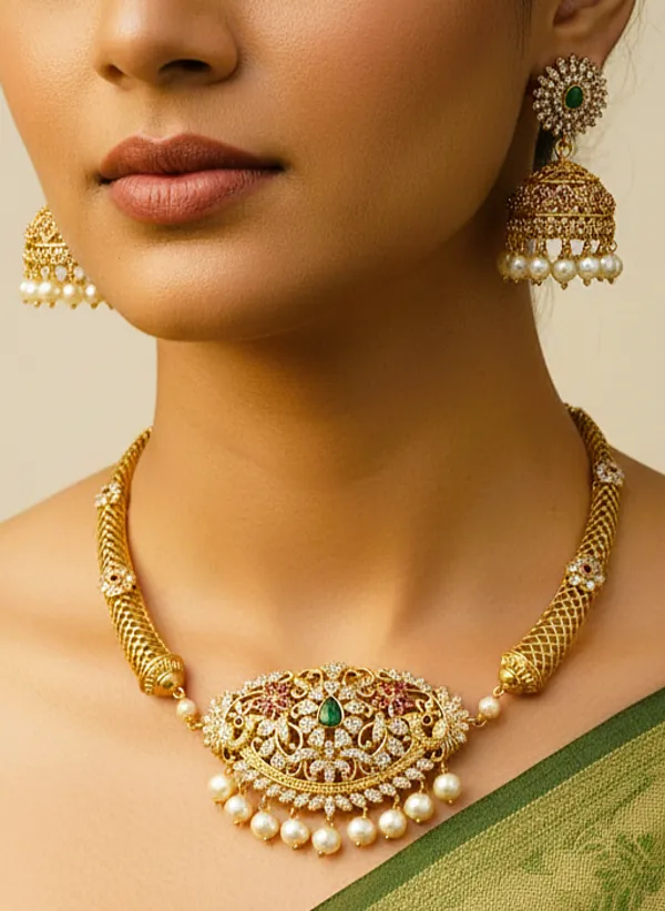 DHAVANI_MATT_FINISH_PIPE_NECKLACE_SET
