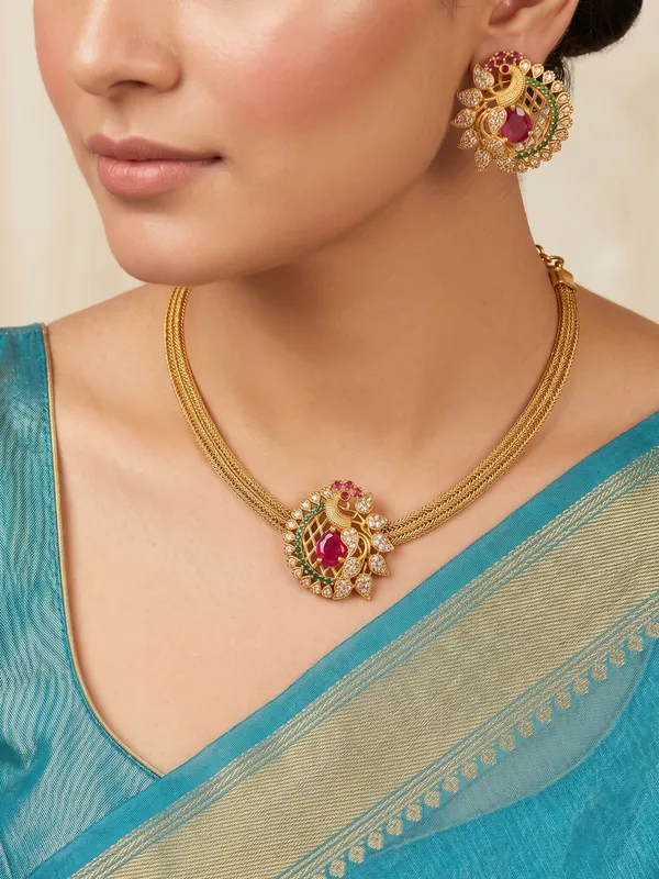 Gorgeous_Peacock_design_Chain_style_Necklace_set