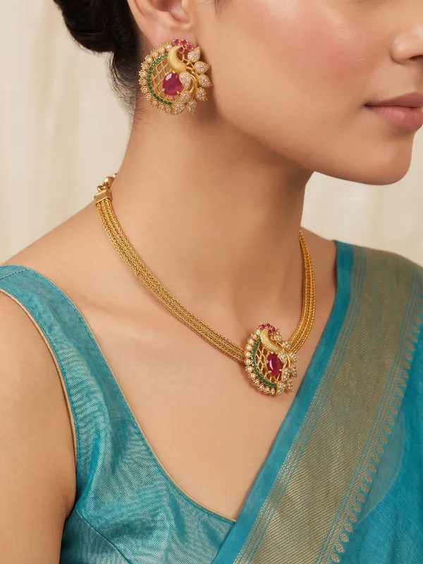 Gorgeous_Peacock_design_Chain_style_Necklace_set
